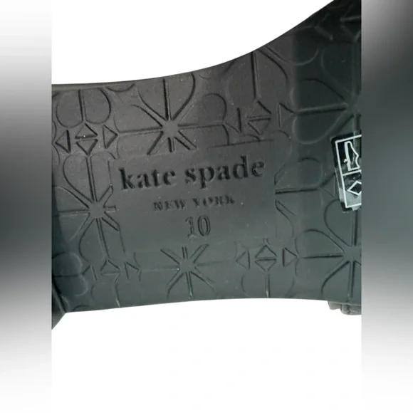 Kate Spade Black Leather Turnlock Slide Sandals Size 10 - Picture 9 of 9